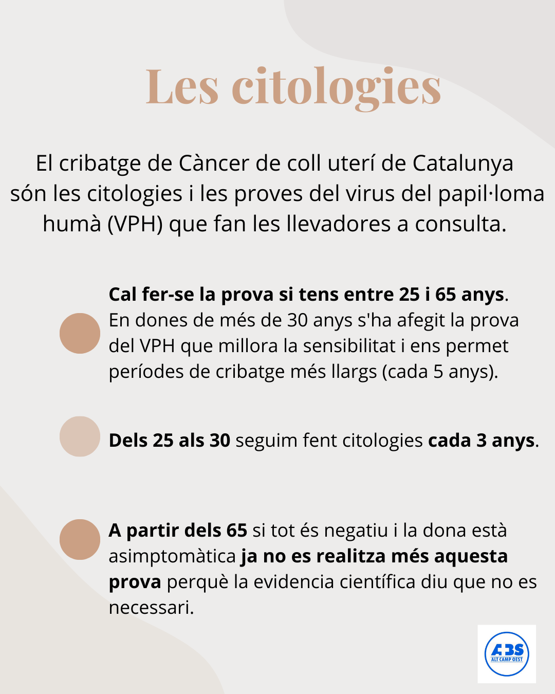 QUAN ES RECOMANA REALITZAR UNA CITOLOGIA?